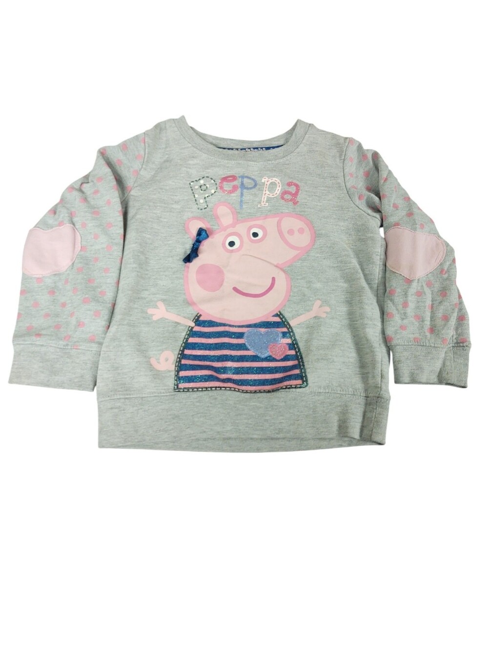 Peppa Pig Light Gray Sweatshirt with Pink Accents 4T